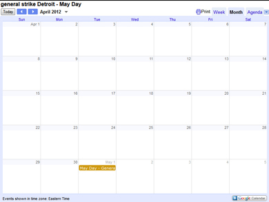 general strike Detroit calendar
